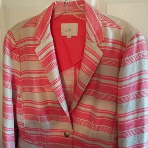 Coral and Tan Stripped Jacket